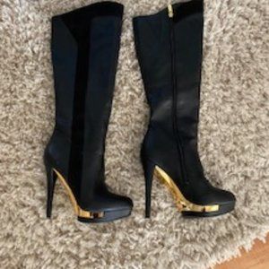 Black leather boots